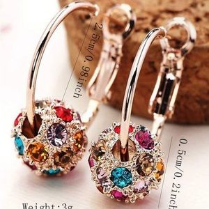 Multicolored Diamond ball earrings